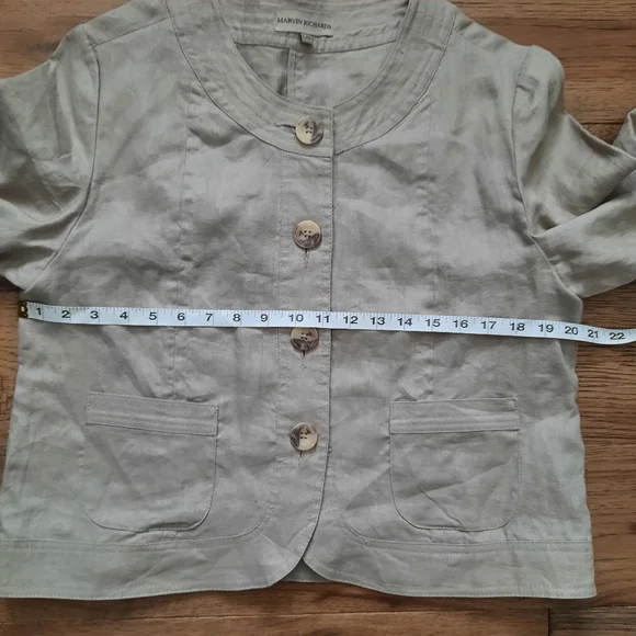 Linen Button Front Jacket Blazer - Picture 10 of 13